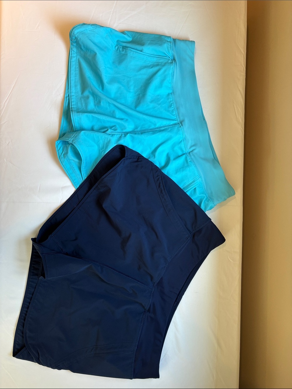 Lands End Women’s Swim Short size 10 Pair of 2  - Aqua & Navy